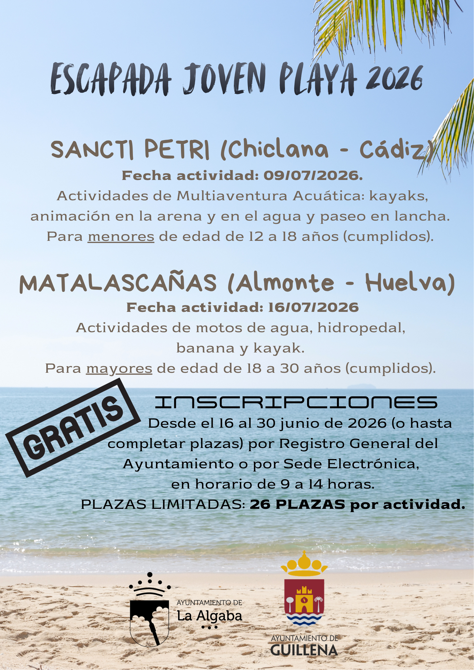 Cartel Escapada Joven Playa 2026